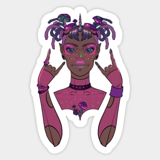 Pixie punk neon cybergoth Sticker